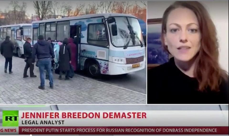 Jennifer DeMaster, a Milwaukee assistant city attorney, opined on  state-owned Russia Today that Russian President Vladimir Putin did nothing wrong by recognizing two breakaway regions in eastern Ukraine and deploying troops there.