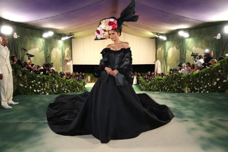 Zendaya wearing black gown at Met Gala