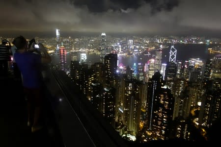 FILE PHOTO: A general view of the city of Hong Kong from the Peak Tower