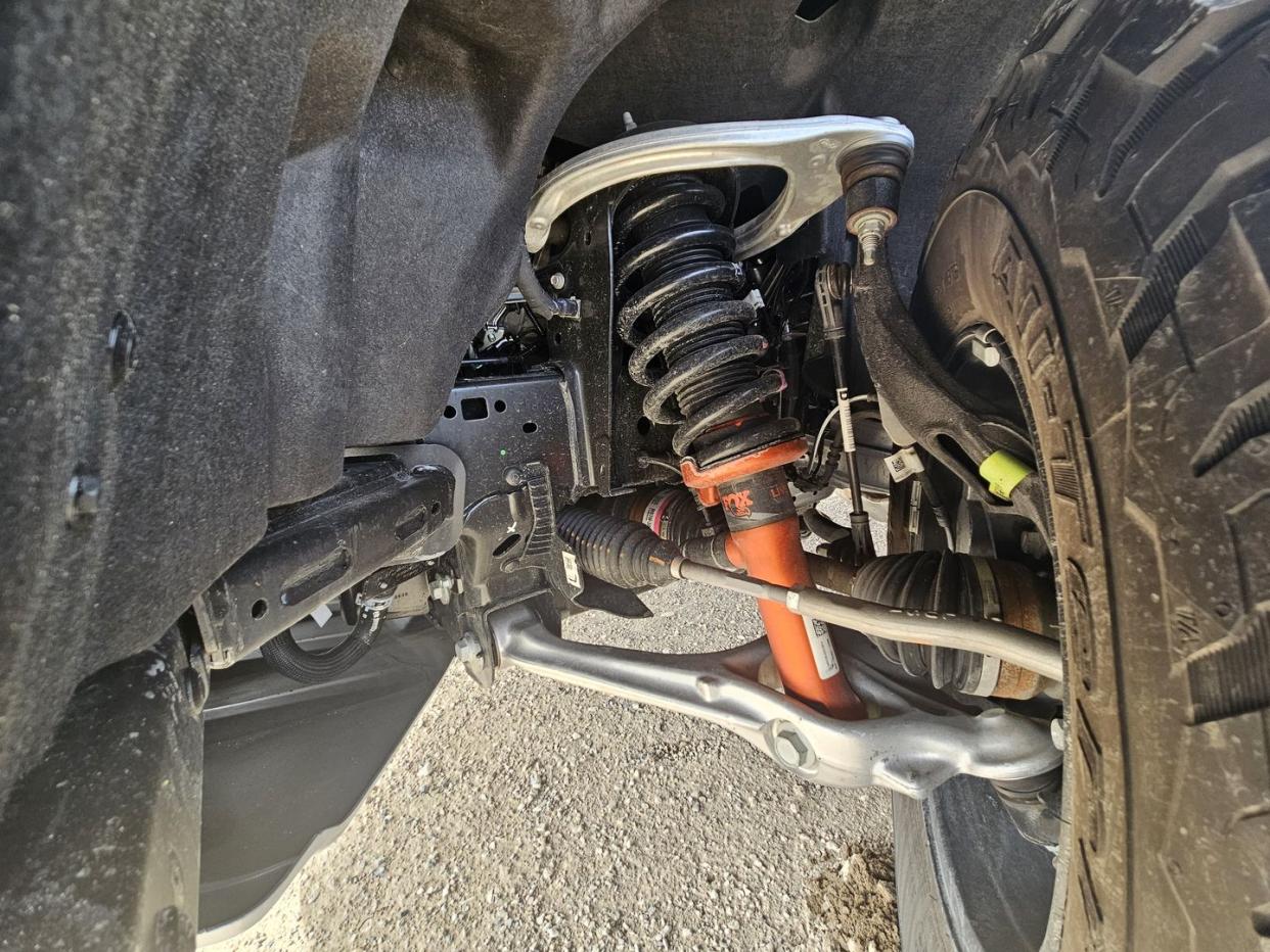 ford ranger raptor front suspension close up