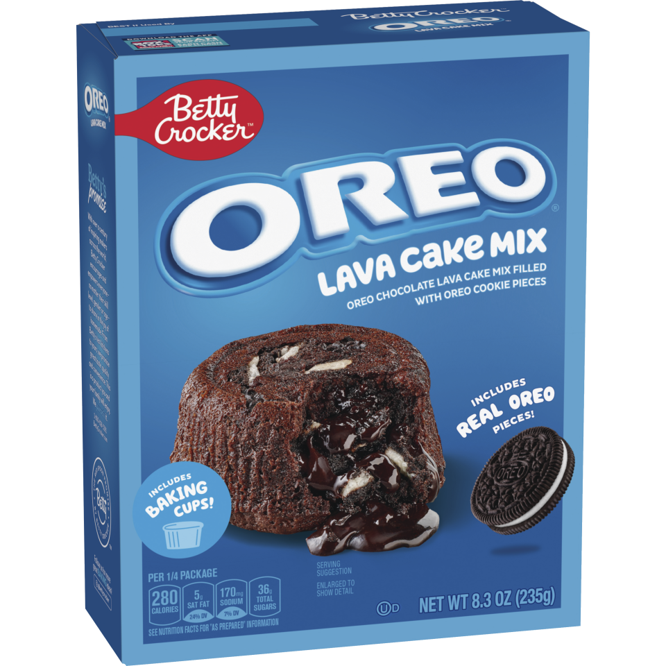 Betty Crocker Oreo Lava Cake Mix is one of four new baking mixes hitting stores starting Jan. 22 nationwide.