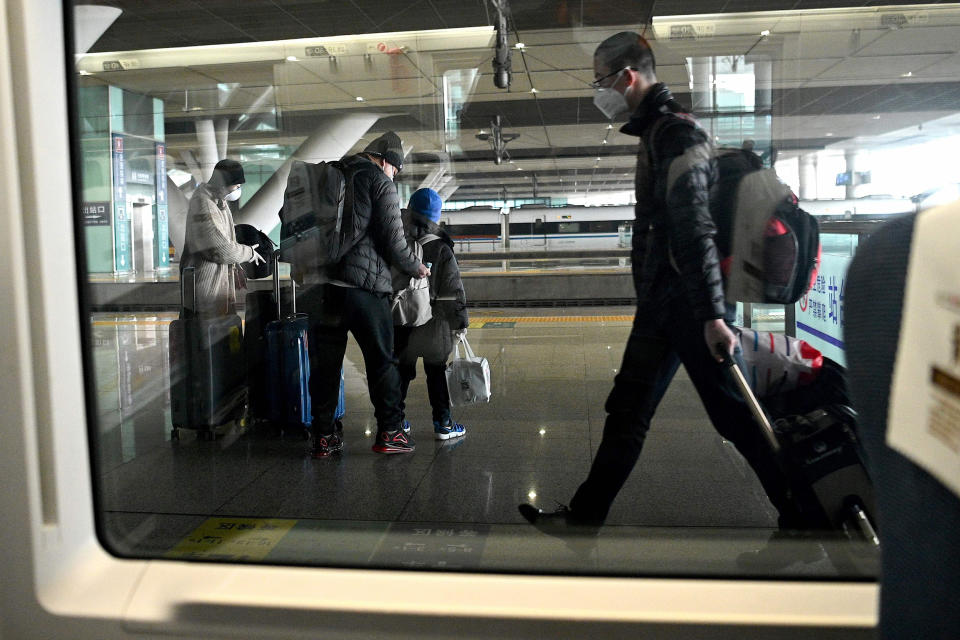 Image: A rail station in Wuhan (Noel Celis / AFP - Getty Images file)