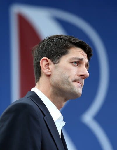 Republican vice presidential candidate Paul Ryan (R-WI) speaks during a campaign rally in Norfolk, Virginia. White House challenger Mitt Romney has unveiled Ryan as his running mate, in a bid to revive his flagging campaign to oust President Barack Obama