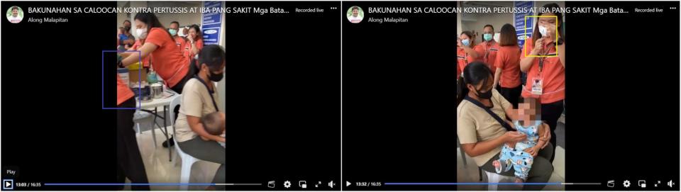 <span>Screenshot of Facebook livestream, with face blurred by AFP for privacy </span>