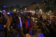 <p>Protesters gather, Friday, Sept. 15, 2017, in St. Louis, after a judge found a white former St. Louis police officer, Jason Stockley, not guilty of first-degree murder in the death of a black man, Anthony Lamar Smith, who was fatally shot following a high-speed chase in 2011. (Photo: Jeff Roberson/AP) </p>