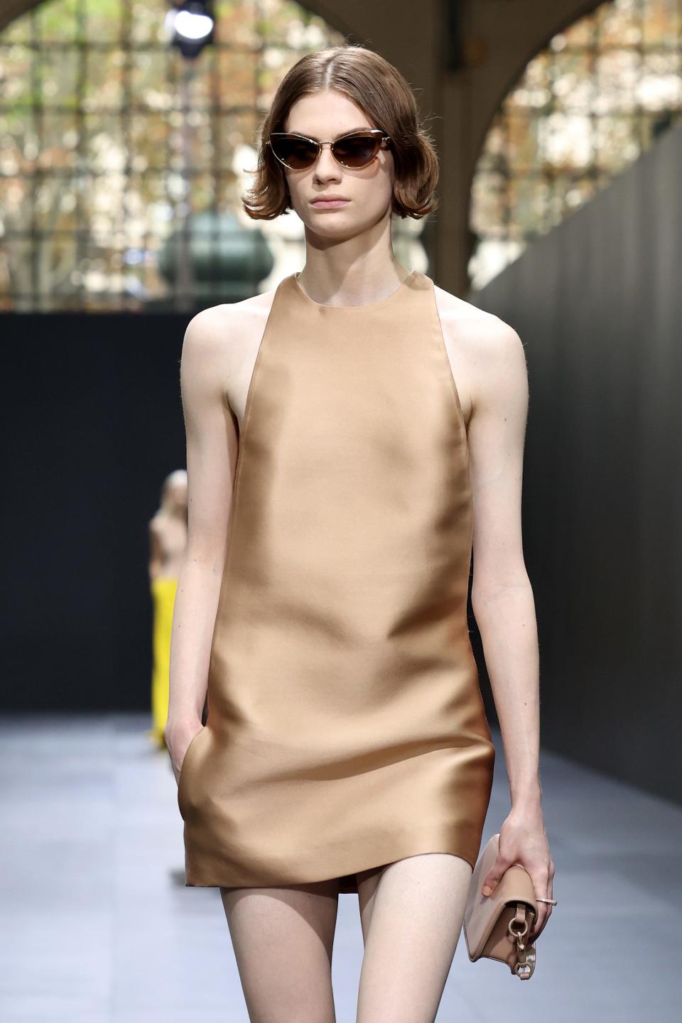 A model walks the runway during the Valentino Womenswear Spring/Summer 2023 show as part of Paris Fashion Week on October 02, 2022 in Paris, France.