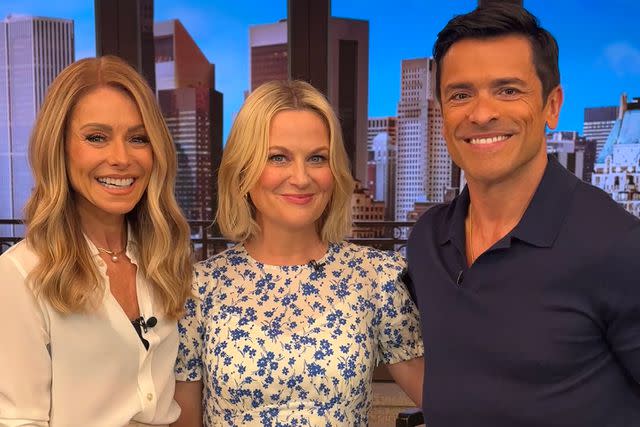 <p>Live With Kelly and Mark</p> Kelly Ripa, Amy Poehler and Mark Consuelos