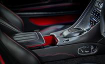 <p>The wilder than expected interior color scheme was inspired by the original DBS's glovebox, Aston says.</p>