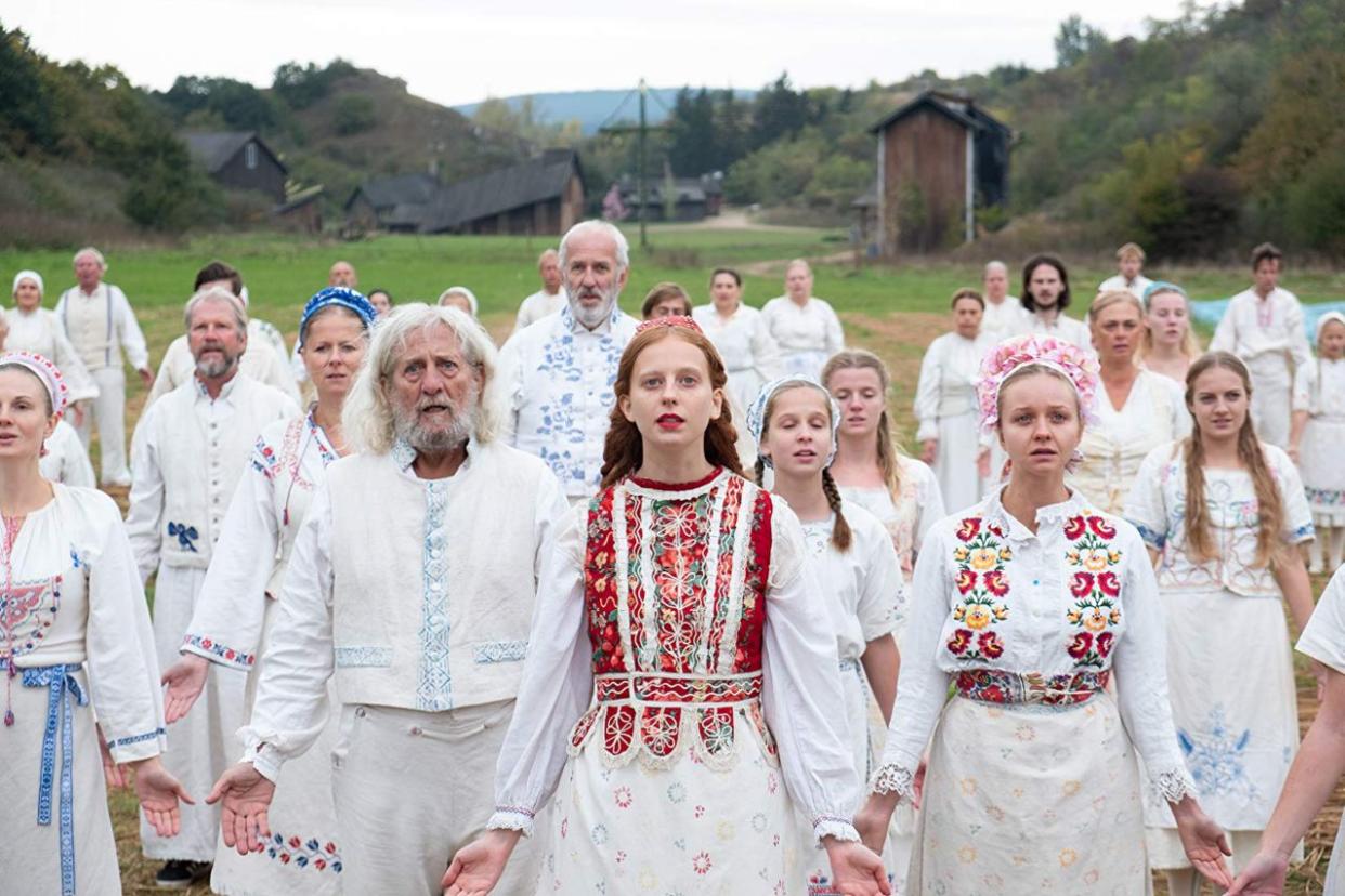 A photo of actors in the film Midsommar.