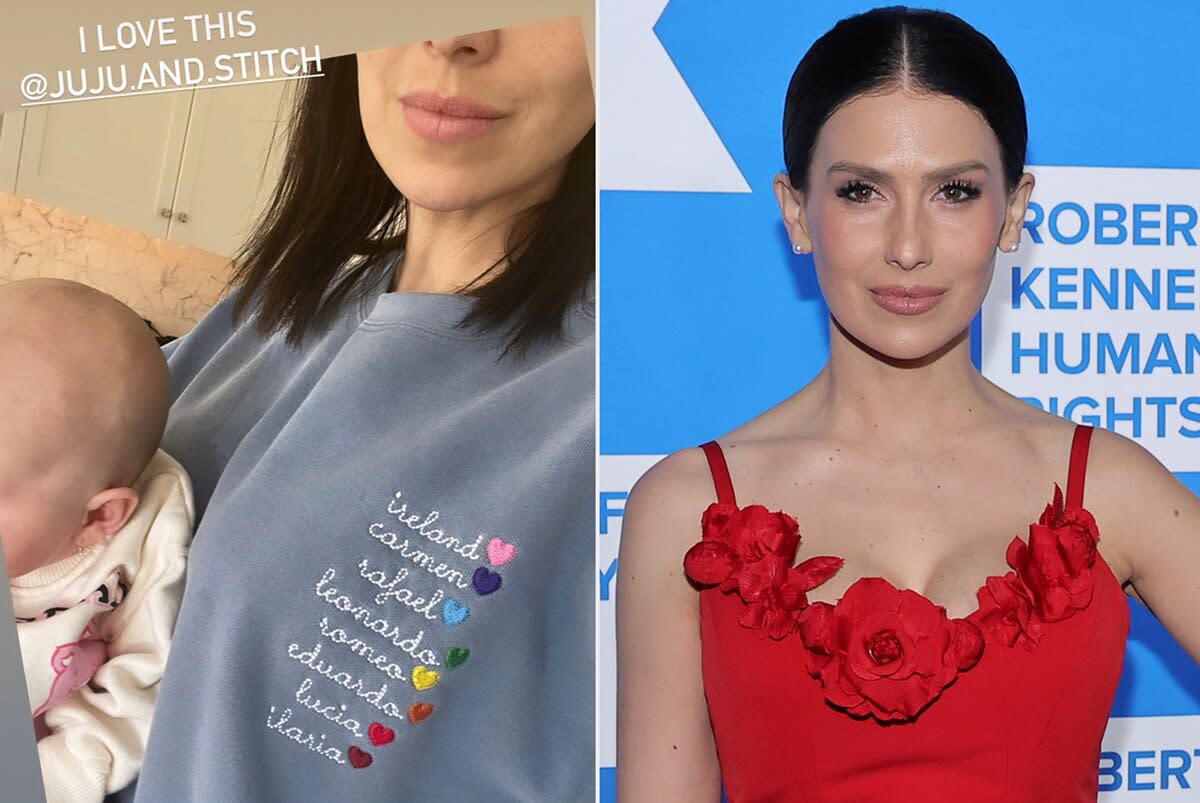 Hilaria Baldwin Gifted Sentimental Sweatshirt With All 8 Kids Names Stitched On: 'My Special Little People'