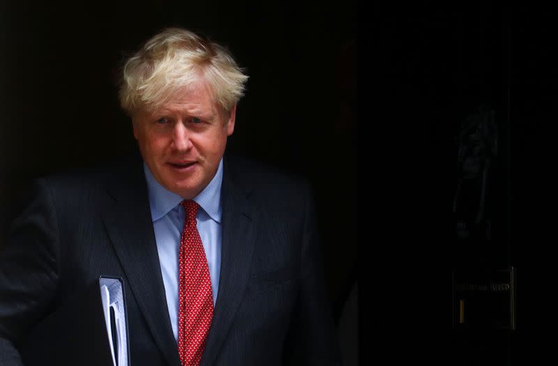 Britain's Prime Minister Boris Johnson leaves 10 Downing Street, in London