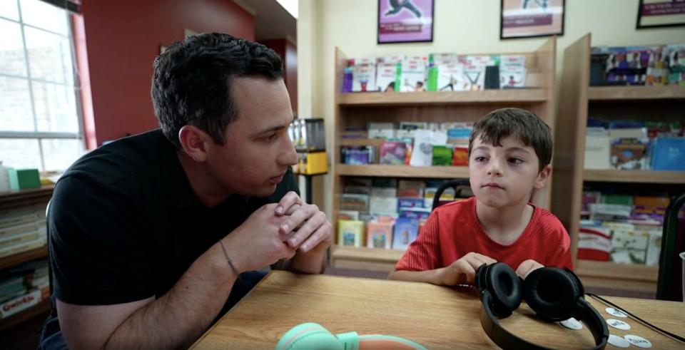 PHOTO: Jay interviews Isaac at Sylvan Learning of Acadiana in Lafayette, Louisiana. (ABC News)