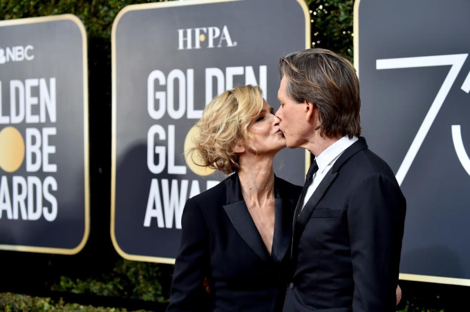 <div class="inline-image__caption"><p>Kyra Sedgwick and Kevin Bacon attend the 75th Annual Golden Globe Awards at The Beverly Hilton Hotel on January 7, 2018, in Beverly Hills, California.</p></div> <div class="inline-image__credit">Frazer Harrison/Getty</div>