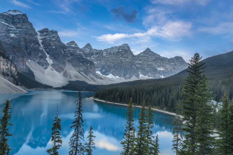 Morning view of Moraine Lake in Canada's Banff National Park