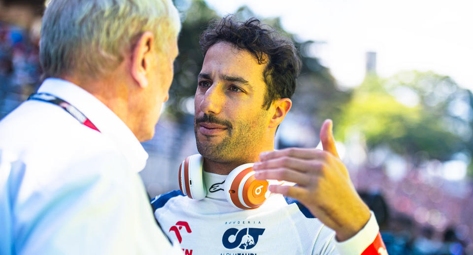 Seen here, Daniel Ricciardo at the Sao Paulo F1 sprint. 