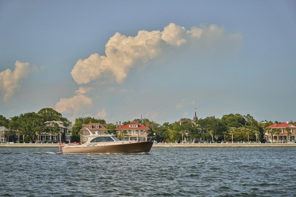 Guests at Charleston Place can charter a Hinckley EP picnic boat