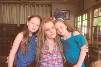 <p>“Brunch with the most beautiful ladies,” the actress captioned this photo of her mom, Lisa Marie Presley, and Presley’s twin daughters, Harper and Finley, who will be 9 next month. And, yeah, Keough knows the family resemblance is strong. “P.S. that’s my mom not me,” she followed up with a laugh. (Photo: <a rel="nofollow noopener" href="https://www.instagram.com/p/BZZ_nrWgfyr/?taken-by=rileykeough" target="_blank" data-ylk="slk:Riley Keough via Instagram;elm:context_link;itc:0;sec:content-canvas" class="link ">Riley Keough via Instagram</a>) </p>