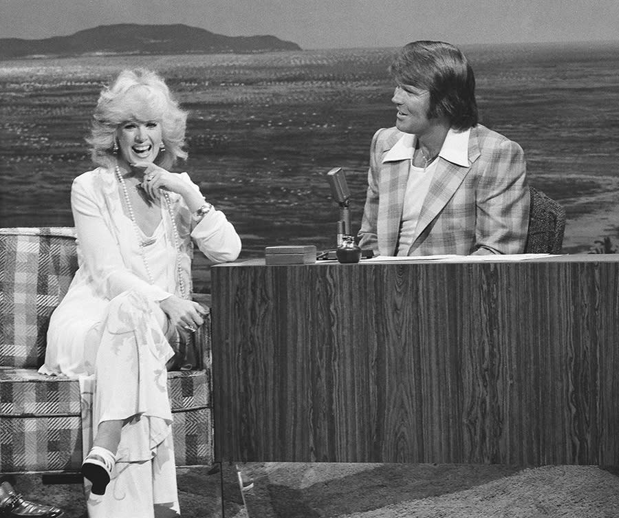 Actress/singer Connie Stevens during an interview with guest host Glen Campbell on Dec. 8, 1975.