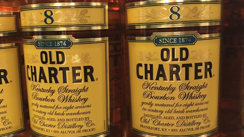 Bottles of Old Charter bourbon