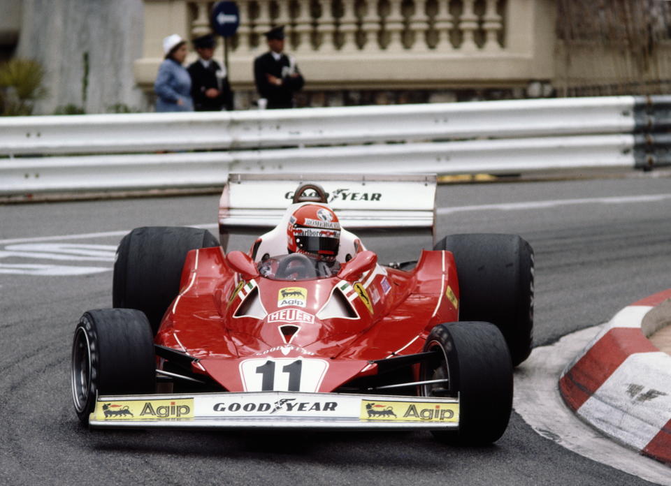 Niki Lauda drives the #11 Scuderia Ferrari 312T2 during the Grand Prix of Monaco on 22 May 1977. (Photo by Tony Duffy/Getty Images)