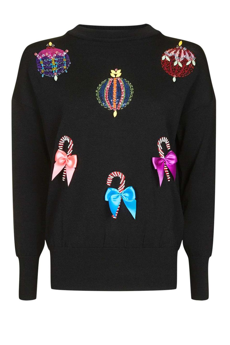 Women’s Christmas Sequin Bauble Jumper