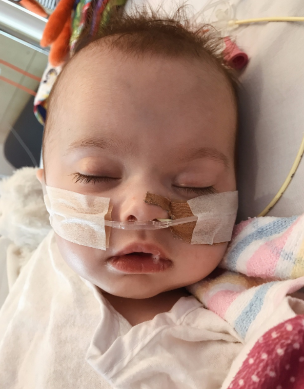 Rumi now splits her time as an inpatient or outpatient at Sydney Children’s Hospital. Photo: GoFundMe