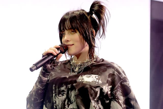 <p>Amy Sussman/Getty</p> Billie Eilish performs on the Coachella stage during the 2022 Coachella Valley Music And Arts Festival on April 23, 2022.