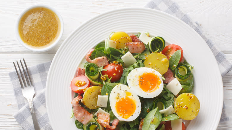 French vinaigrette and Nicoise salad