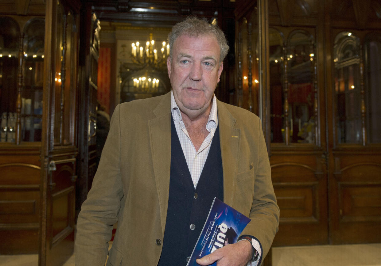 Jeremy Clarkson leaves the Noel Coward Theatre in London after watching a performance of &quot;Quiz&quot;. (Photo by PA Images via Getty Images)