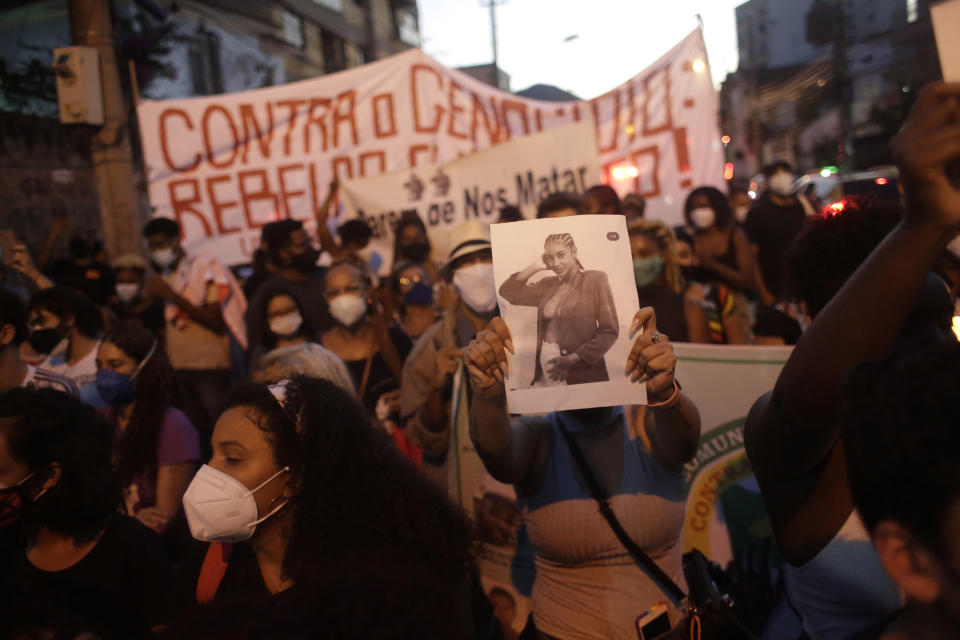 Protesters took to the streets of Brazil after Kathlen Romeu's death.