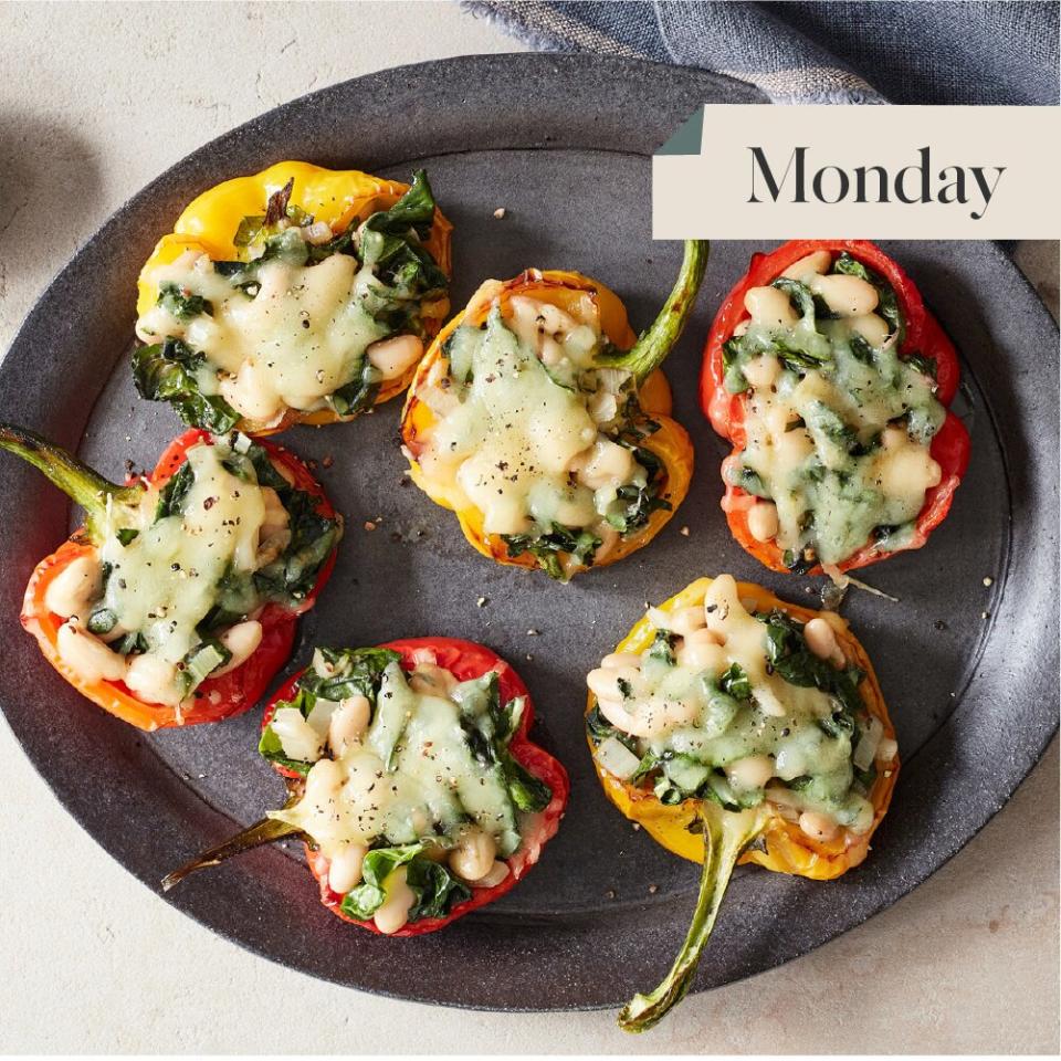 beans-and-greens stuffed peppers recipe WFD