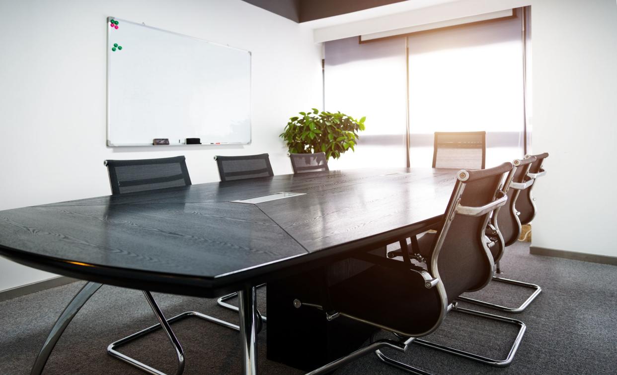 Empty business conference room interior.