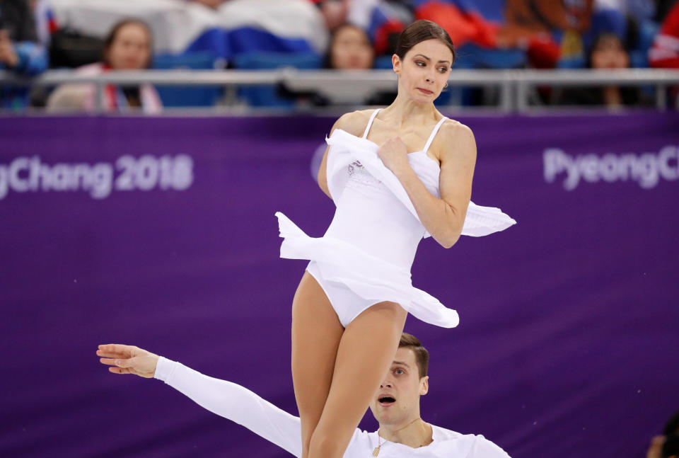 Natalia Zabiiako and Alexander Enbert, Olympic athletes from Russia.