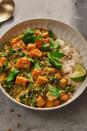 <p>This take on curry is a <a href="https://www.delish.com/cooking/g1461/easy-one-pot-dinner-recipes/" rel="nofollow noopener" target="_blank" data-ylk="slk:one-pot;elm:context_link;itc:0;sec:content-canvas" class="link ">one-pot</a> meal that'll scratch your itch for carbs and creamy fare. The <a href="https://www.delish.com/cooking/g3003/butternut-squash/" rel="nofollow noopener" target="_blank" data-ylk="slk:butternut squash;elm:context_link;itc:0;sec:content-canvas" class="link ">butternut squash</a> is toothsome and savory, the kale is earthy and green, and <a href="https://www.delish.com/cooking/g39893844/coconut-milk-recipes/" rel="nofollow noopener" target="_blank" data-ylk="slk:coconut milk;elm:context_link;itc:0;sec:content-canvas" class="link ">coconut milk</a> wraps everything together in a creamy sauce. The curry's spices—if you’re feeling adventurous, make our homemade <a href="https://www.delish.com/cooking/recipe-ideas/a38973863/curry-powder-recipe/" rel="nofollow noopener" target="_blank" data-ylk="slk:curry powder blend;elm:context_link;itc:0;sec:content-canvas" class="link ">curry powder blend</a>—adds a little warm punch to each spoonful.<br><br>Get the <strong><a href="https://www.delish.com/cooking/recipe-ideas/a40384090/butternut-squash-curry-recipe/" rel="nofollow noopener" target="_blank" data-ylk="slk:Butternut Squash Curry recipe;elm:context_link;itc:0;sec:content-canvas" class="link ">Butternut Squash Curry recipe</a></strong>. </p>
