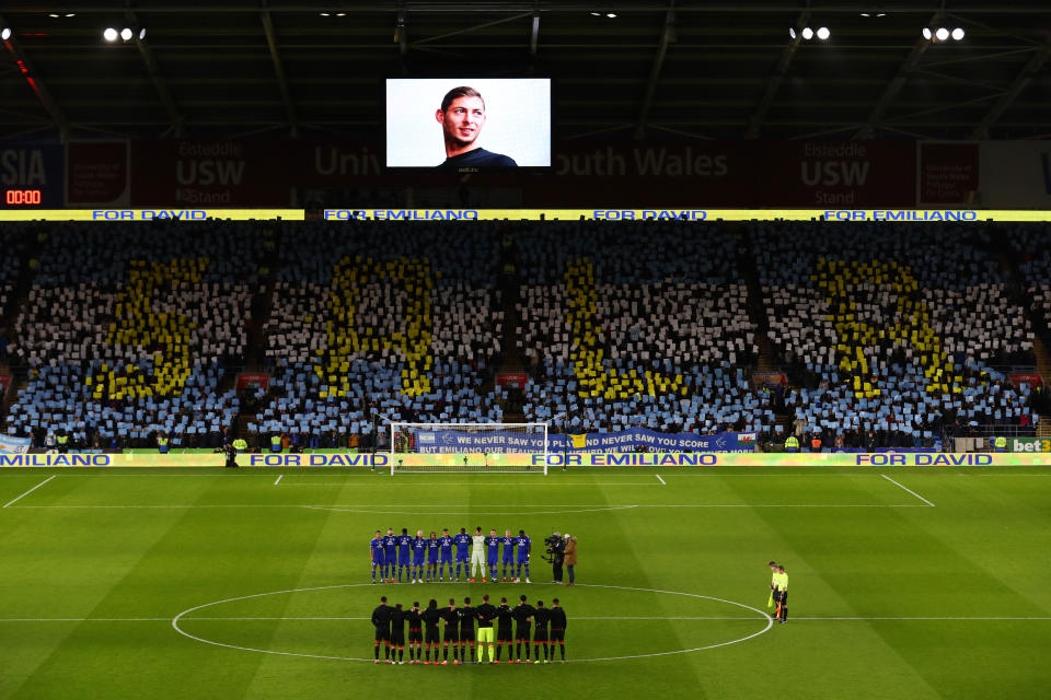 Fans and players paying tribute to Emiliano Sala following his death.