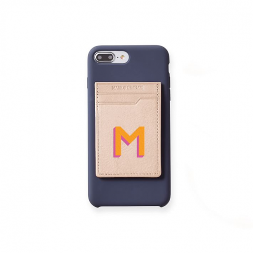 mongrammed leather phone sticker card case