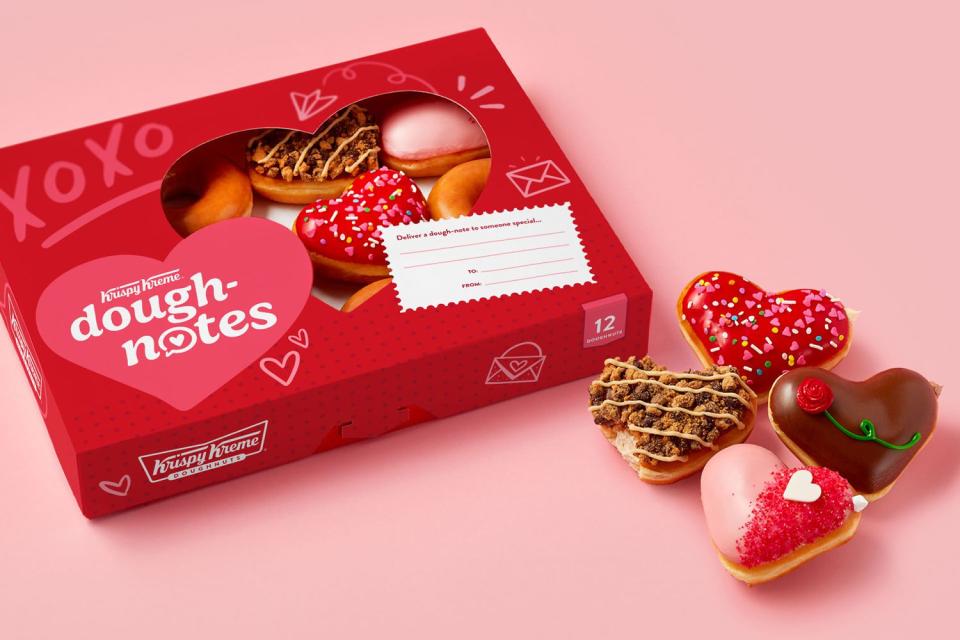 <p>Krispy Kreme</p> Krispy Kreme introduces four new heart-shaped Valentine