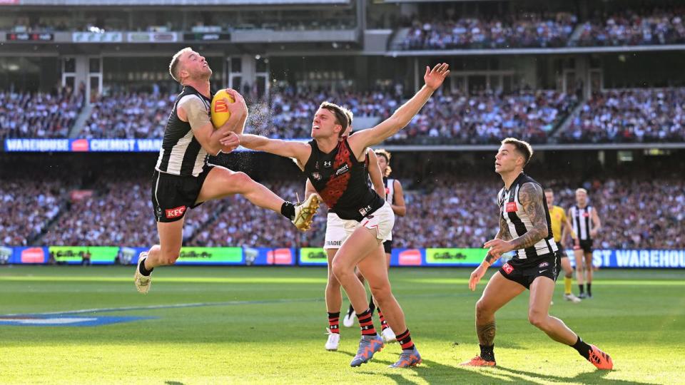 Action from last year's Collingwood-Essendon Anzac Day clash.