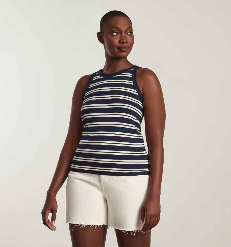 The Organic Cotton Cutaway Tank. Image via Everlane.