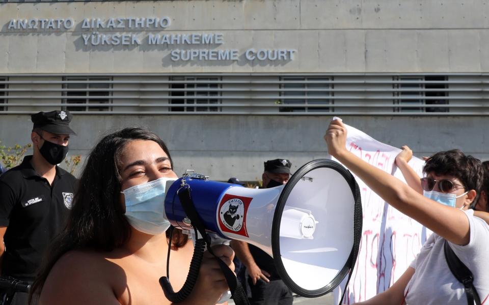 Activists demonstrate outside the Supreme Court in Nicosia - KATIA CHRISTODOULOU/Shutterstock