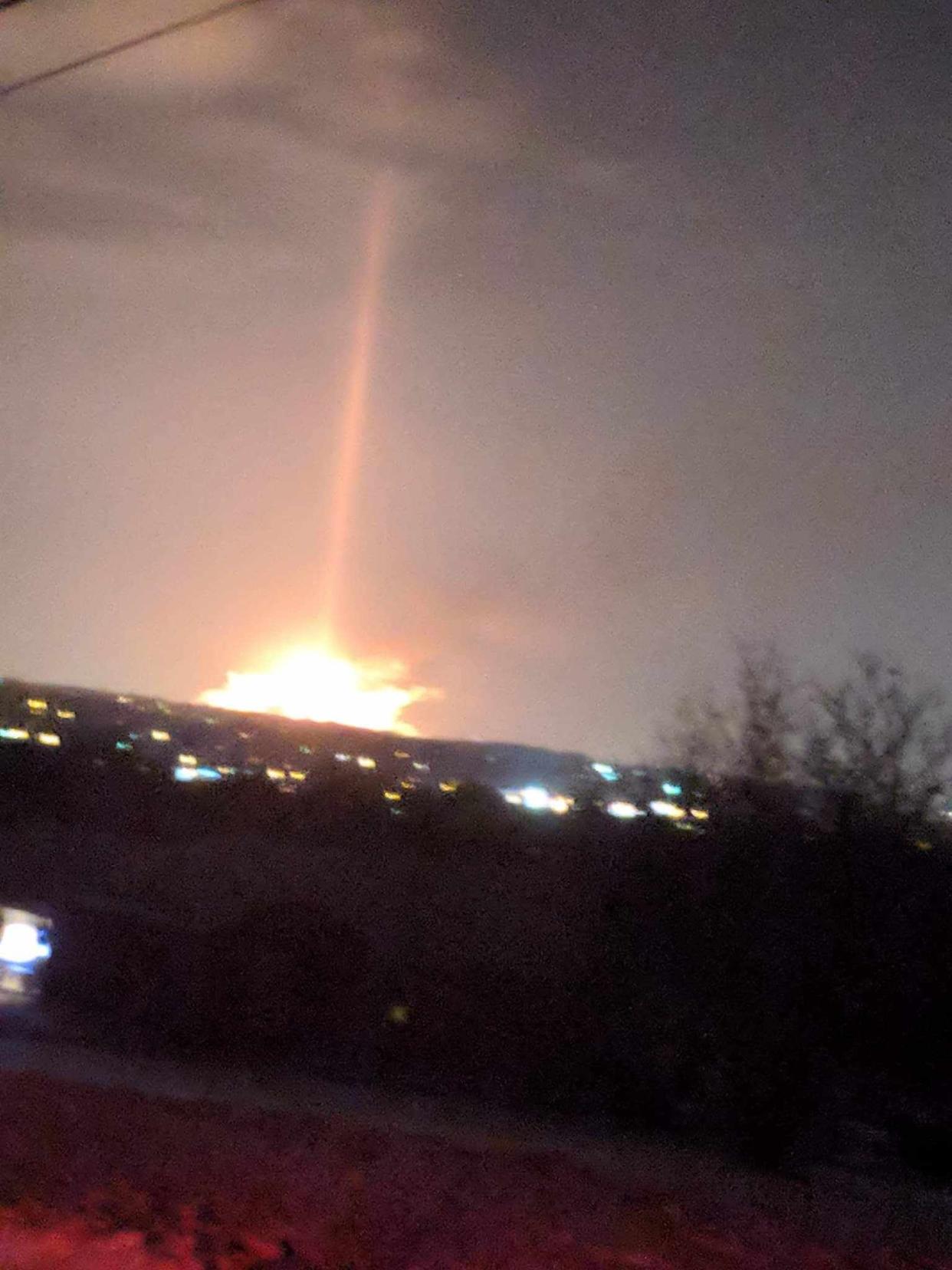 This photo taken by Stark County resident Travis Secrest in 2018 is of a flare at the Marathon Petroleum refinery on Gambrinus Avenue SW.