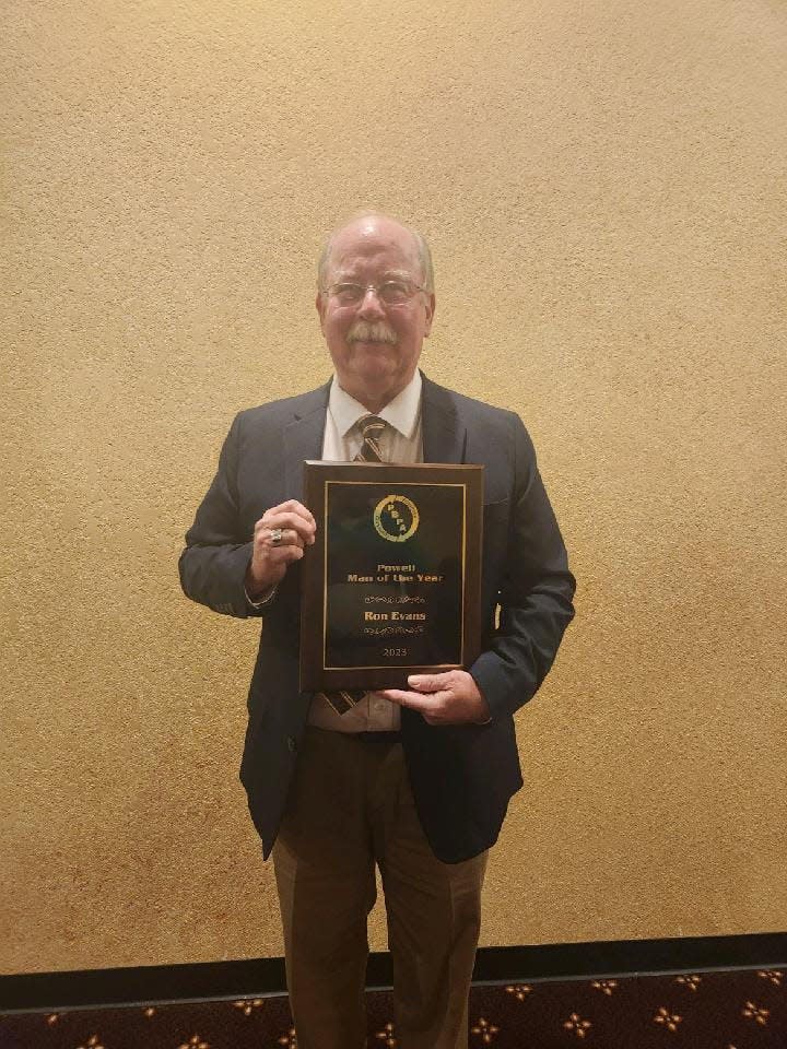 Powell's unofficial historian, Ron Evans, was recently honored as the Powell Business and Professional Association's Man of the Year.