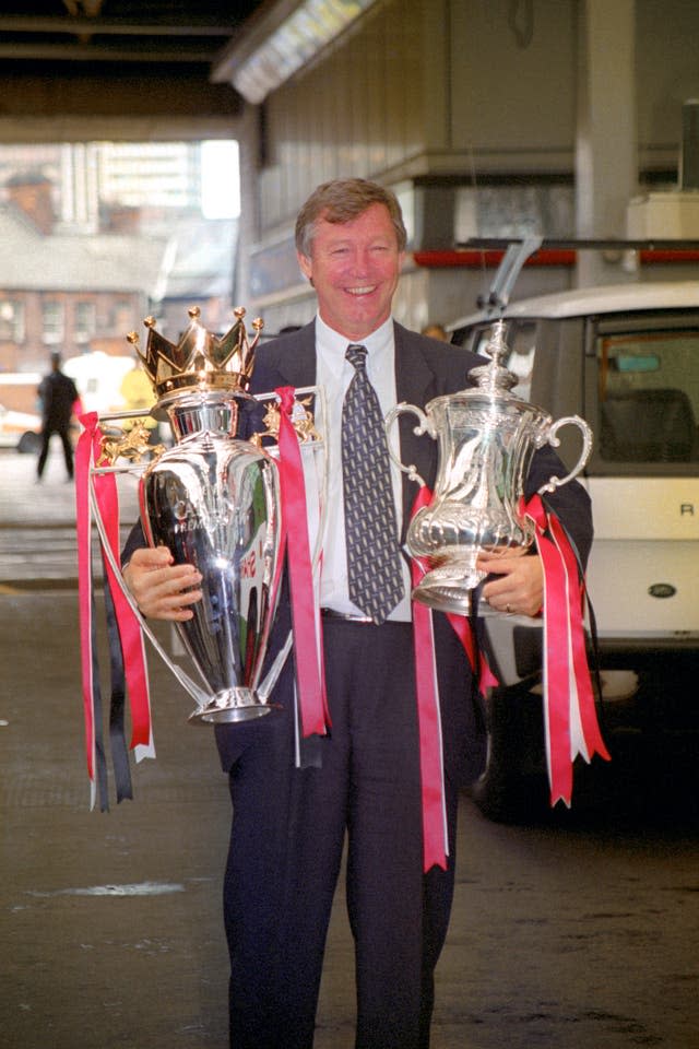 Ferguson won the Premier League and FA Cup double three times in his career (Dave Kendall/PA)