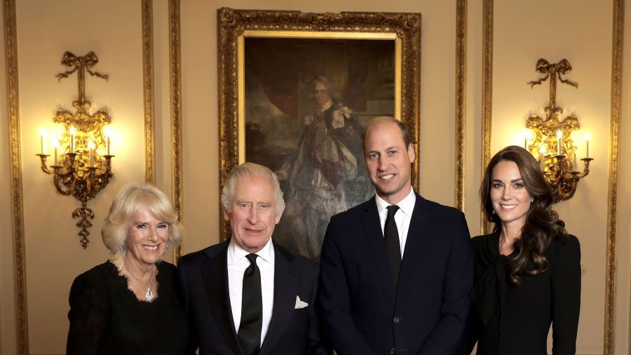 official picture released of king charles iii, queen consort and the prince and princess of wales