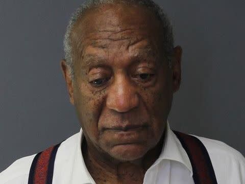 Bill Cosby poses for a mugshot in 2018 in Eagleville, Penn.