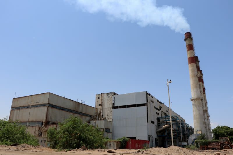 View of the state-owned al-Haswa power station in Aden