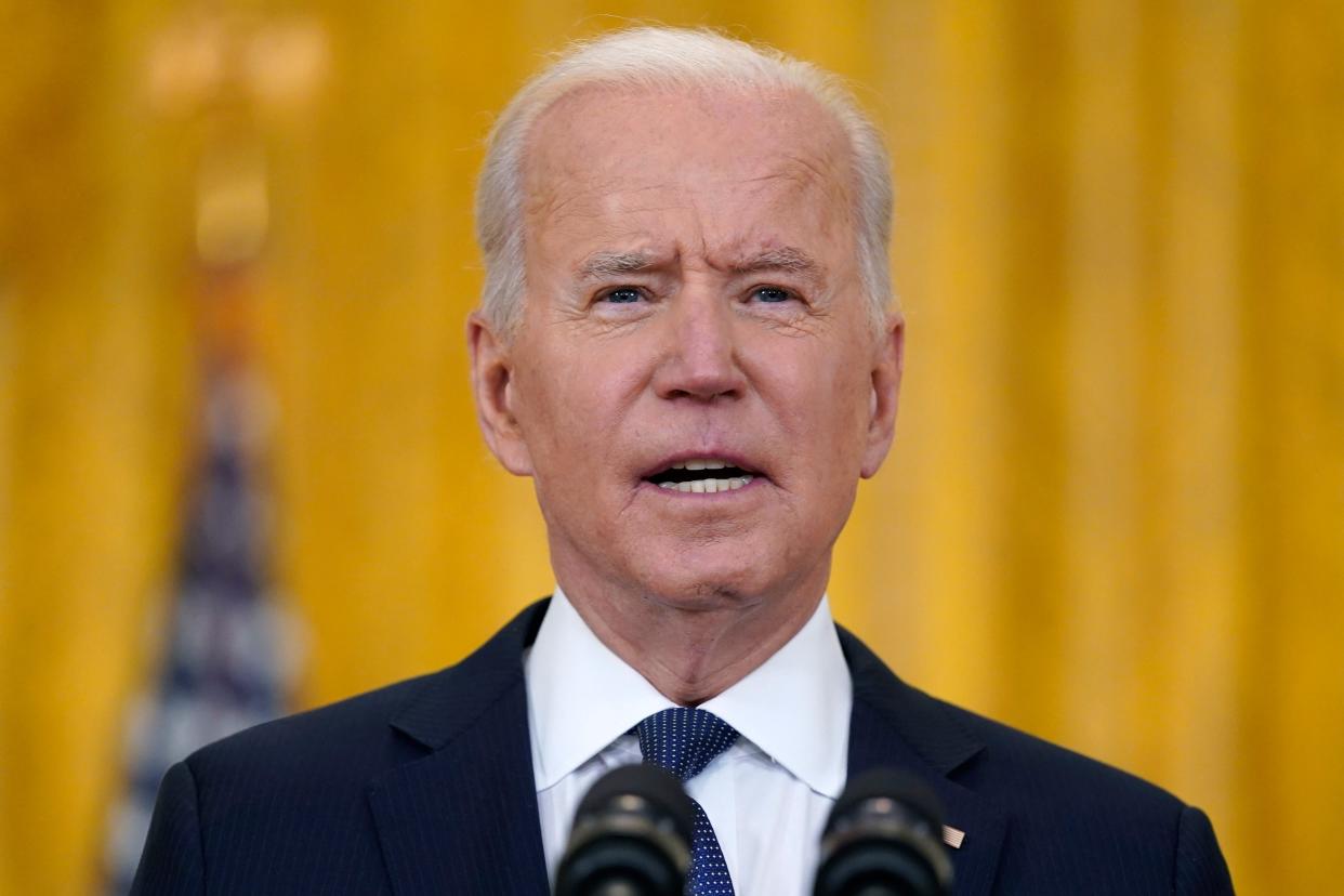 <p>President Joe Biden said on Monday that there was no evidence so far that Russia was involved in the Colonial Pipeline ransomware attack.</p> (AP Photo/Evan Vucci)