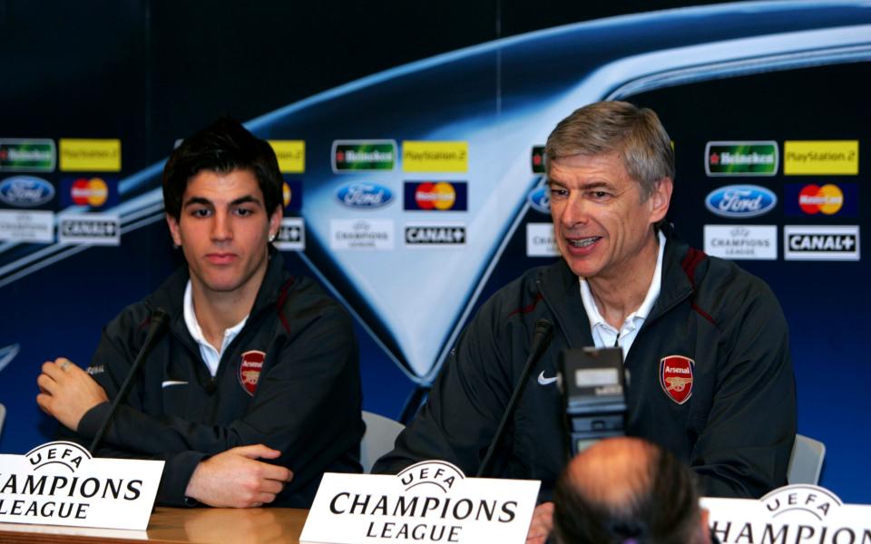 Arsenal manager Arsene Wenger and Cesc Fabregas