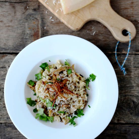 Dried-Porcini-Mushroom Risotto with Goat Cheese