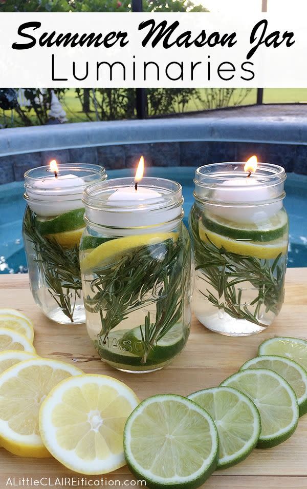 Summer Mason Jar Luminaries